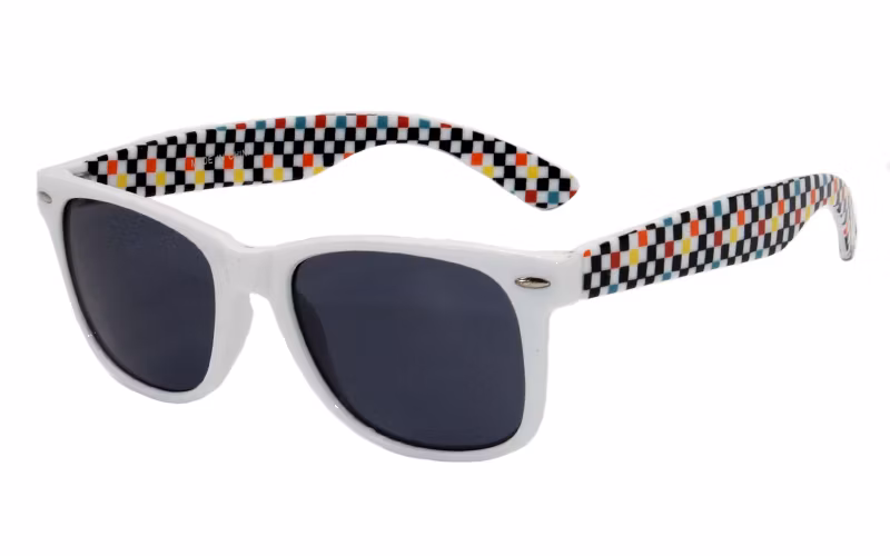 New Arrival Colorful Checked Kids Beach Style Sunglasses with UV400