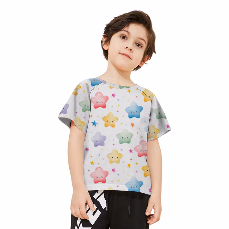 2024 Summer Children′s Short Sleeve T-Shirts Cartoon Animals Printed Cotton T Shirt Baby Boys Girls Tee Tops Kids Clothing