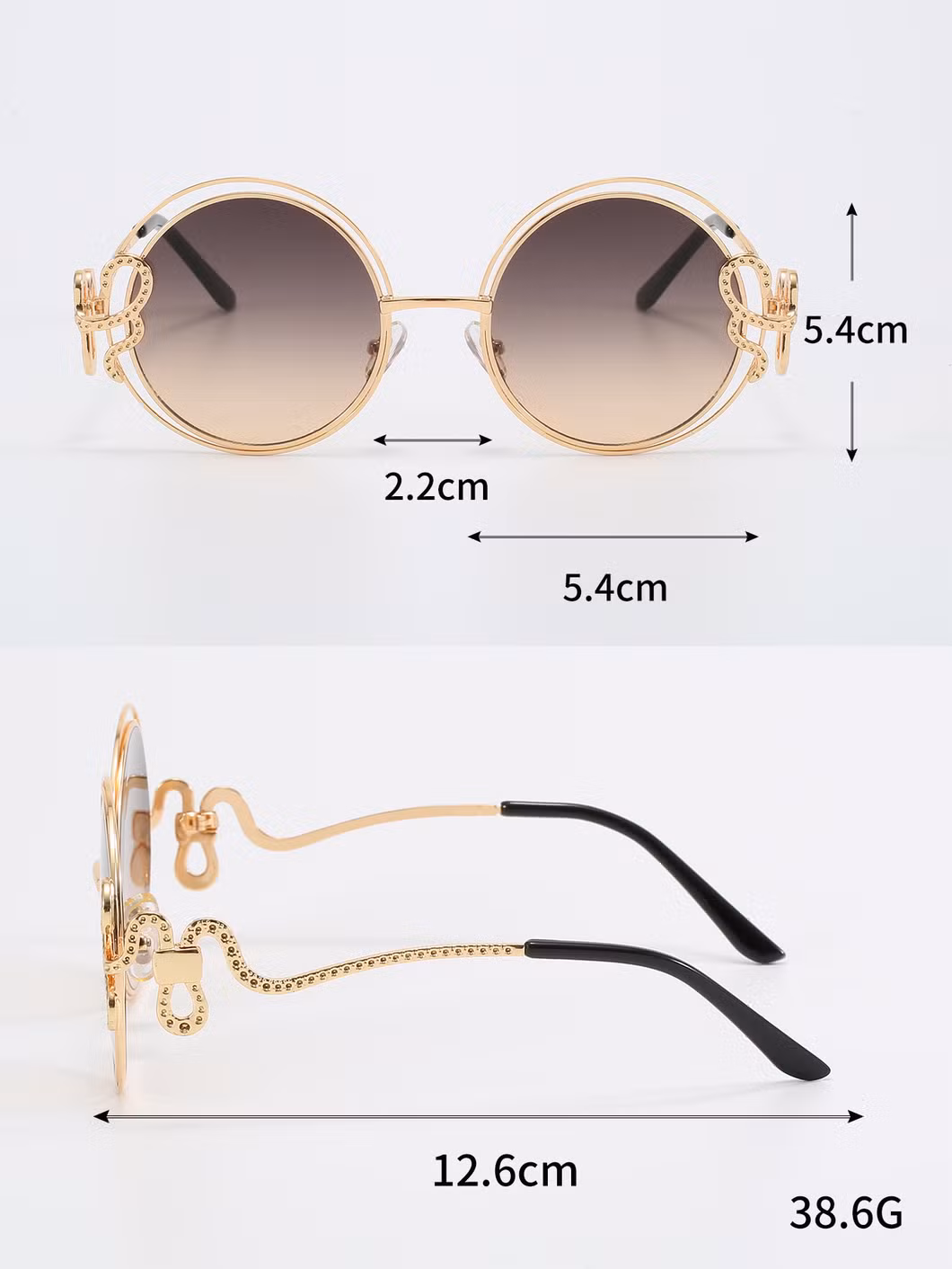 New Designer Luxury Brand Round PC Frames Shades Sunglasses Sun Glasses for Women