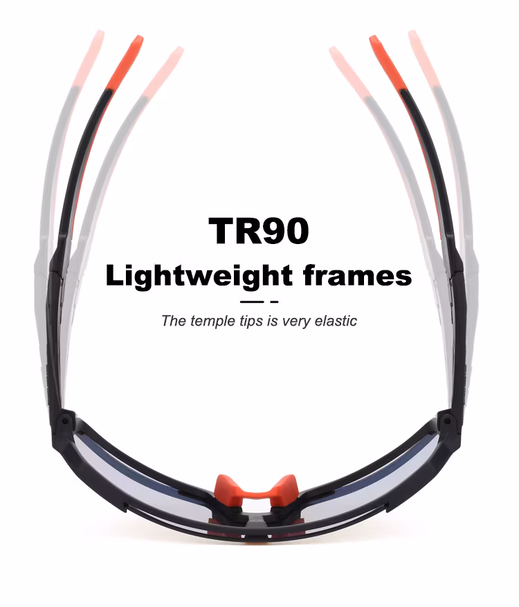 2024 UV Protection Oversize Lens Road Bike Glasses Photochromic Sport Sunglasses