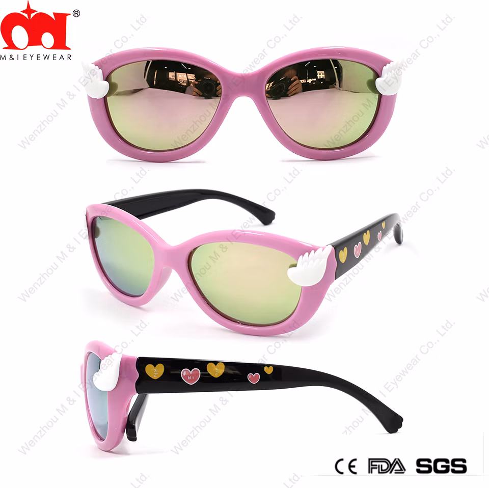 Wings Oval-Shaped Coating Multicolor Kids Sunglasses with Pattern (LT905001)