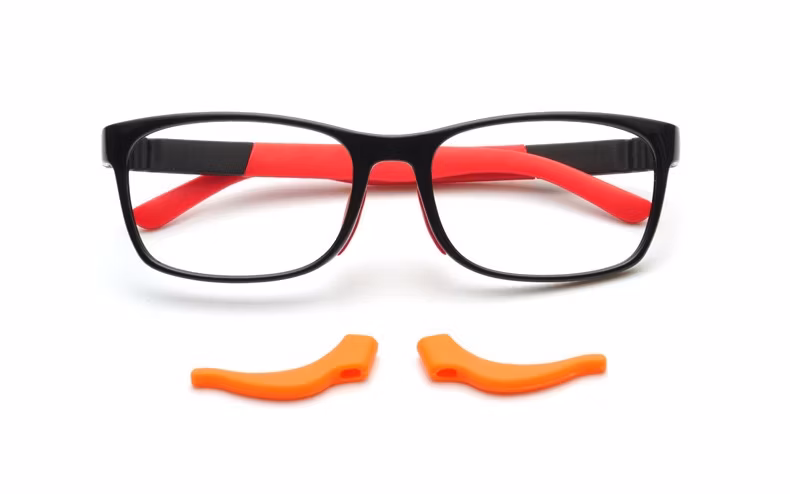 Children′s Glasses Frame Environmental Protection Silicone Ultra-Light Soft Flat Lens, Non-Slip Foot Cover Optical Frame