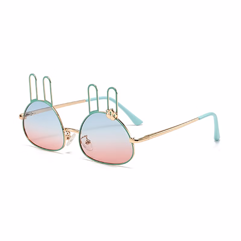 OEM Cartoon Cute Rabbit Shape Fashion Metal Kids Sunglasses