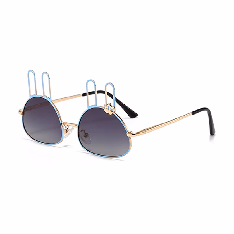 OEM Cartoon Cute Rabbit Shape Fashion Metal Kids Sunglasses