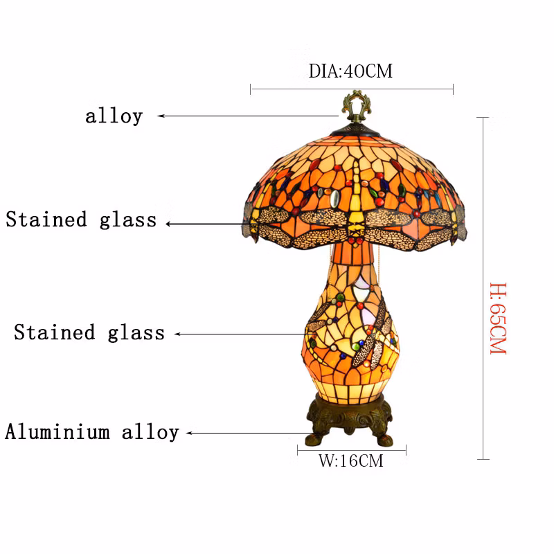 Jlt1118 Tiffany Style Table Lamp Dragonfly Child Female Lamp Glass Desk Light