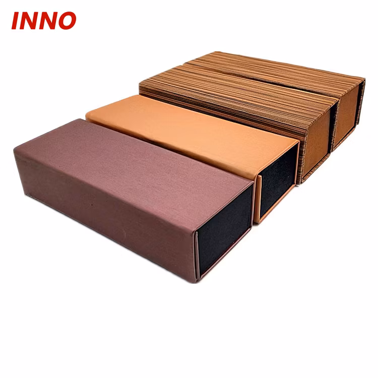 Inno-T219 Customisable Color Handmade Folding Glasses Box PU/PVC Leather Optical Frame Case Sunglasses Storage Environmental Friendly