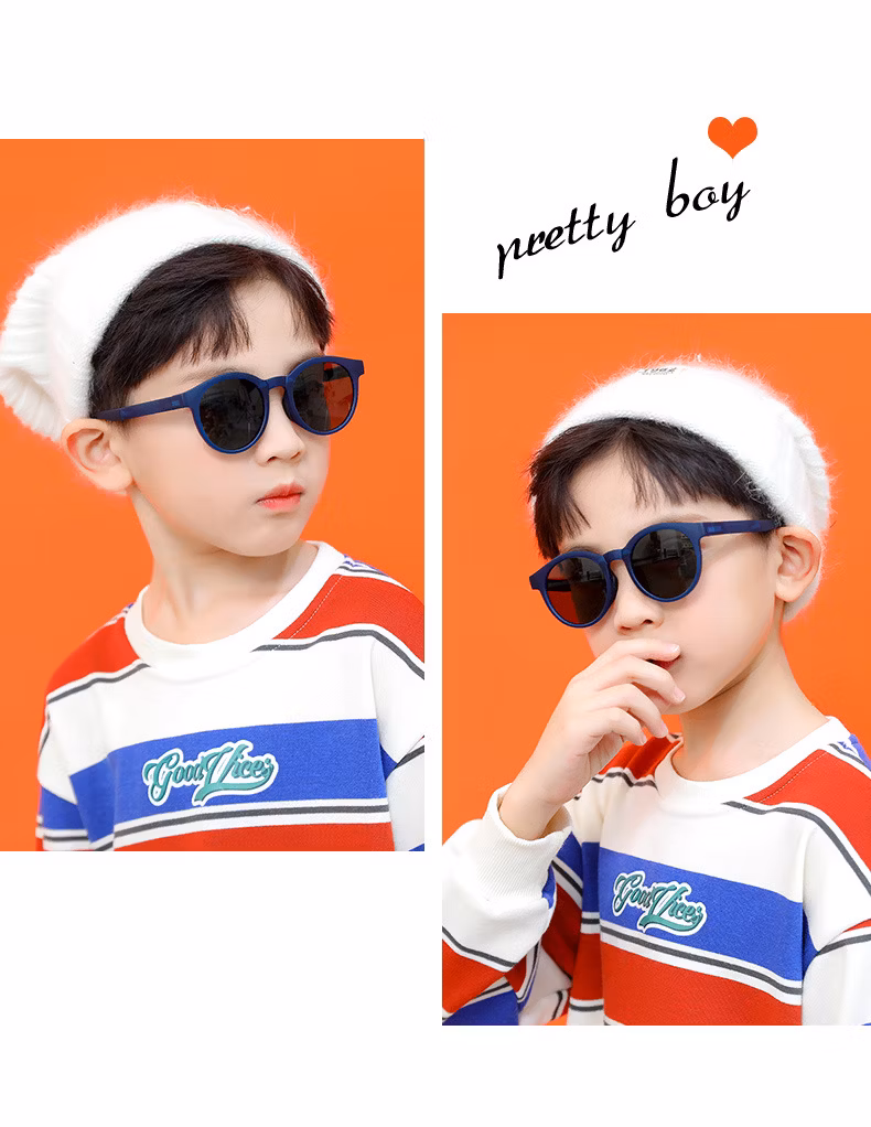 Round Shape Tpee Sunglasses with Tac Polarized Lens Foldable Sunglasses