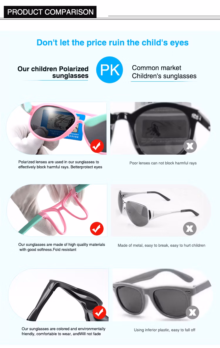 2024 New Style UV400 Polarized Cartoon Comfortable Retro Silicon Children Sunglasses