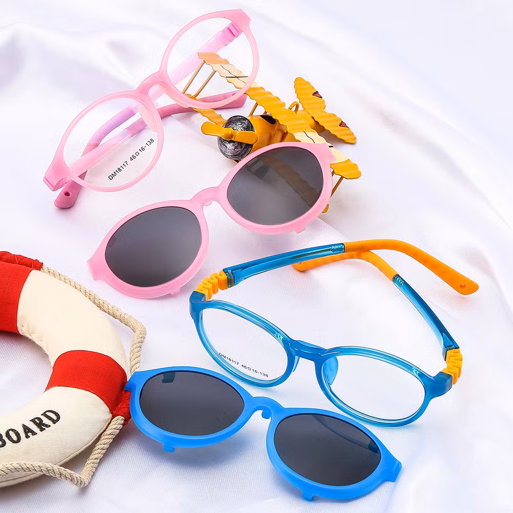 Super Flex Tpee Colorful Kids Nylon Tr Frames Clip on Sunglass Frame