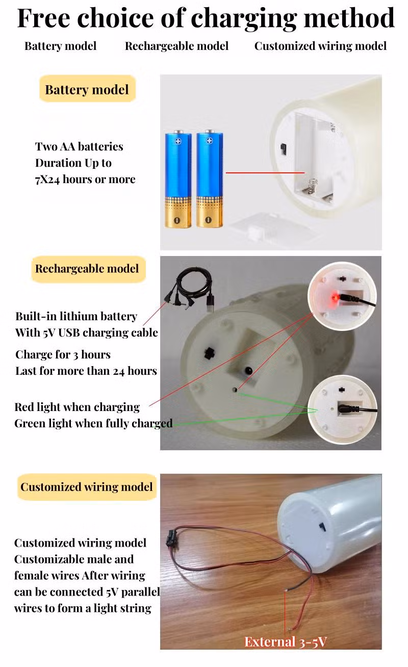 Rechargeable LED Flameless Flickering Glass Candles with Remote Timer Amber