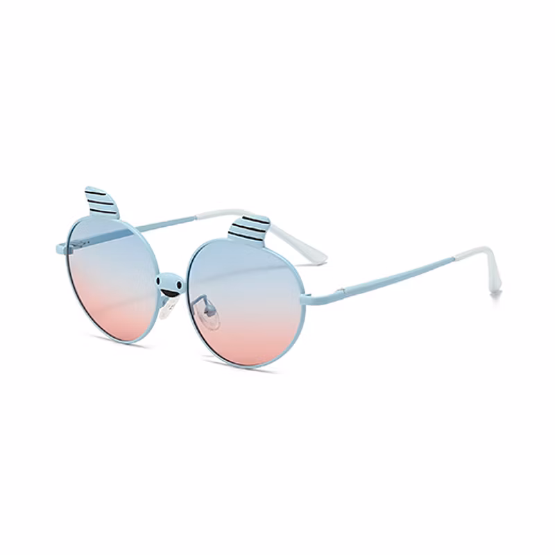 Customized Cartoon Bullhorn Decorative Kids Metal Fine Frame Sunglasses