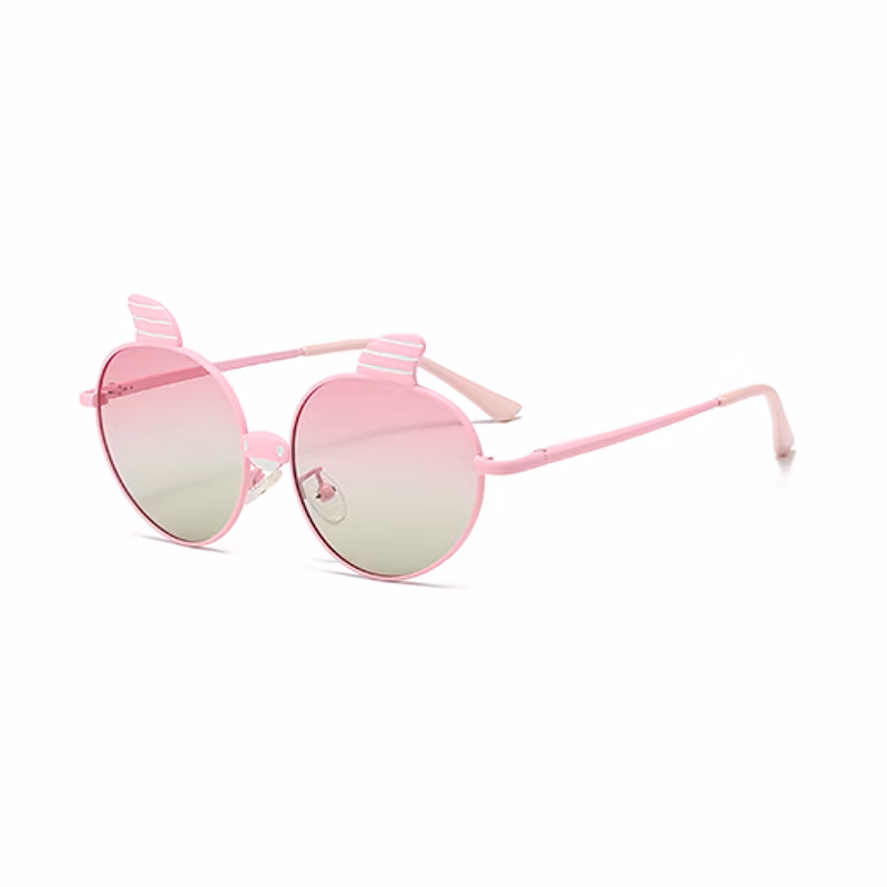 Customized Cartoon Bullhorn Decorative Kids Metal Fine Frame Sunglasses