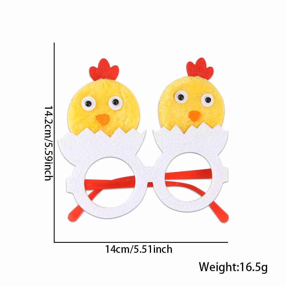 New Easter Cartoon Rabbit Glasses Children′s Party Decorations Chicken Egg Glasses Frame