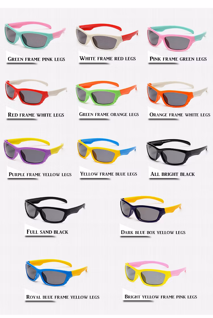 Light Colorful Sport Boy Children Kid Silicone Sunglasses