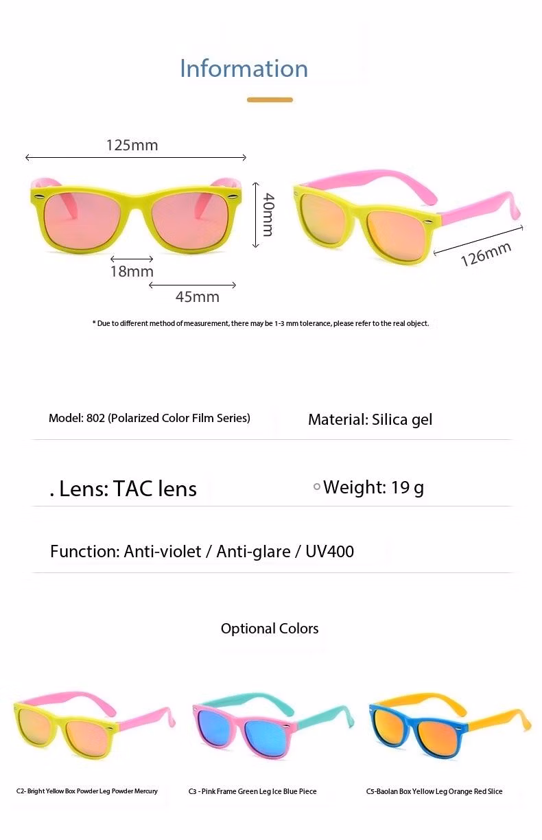 Classic Shape Unisex Kids Sunglasses Tpee Polarized UV400 Sunglasses
