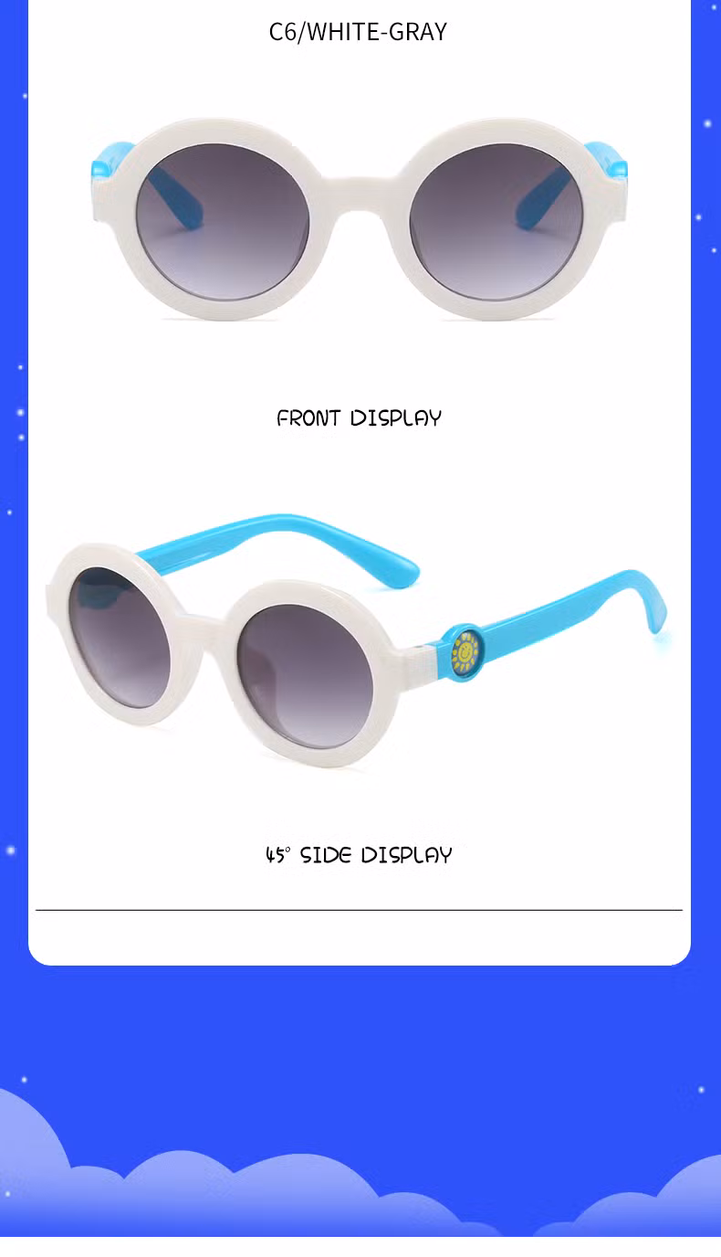 New Luxury Cute Baby UV Round Cool Kids Baby PC Plastic Sunglasses