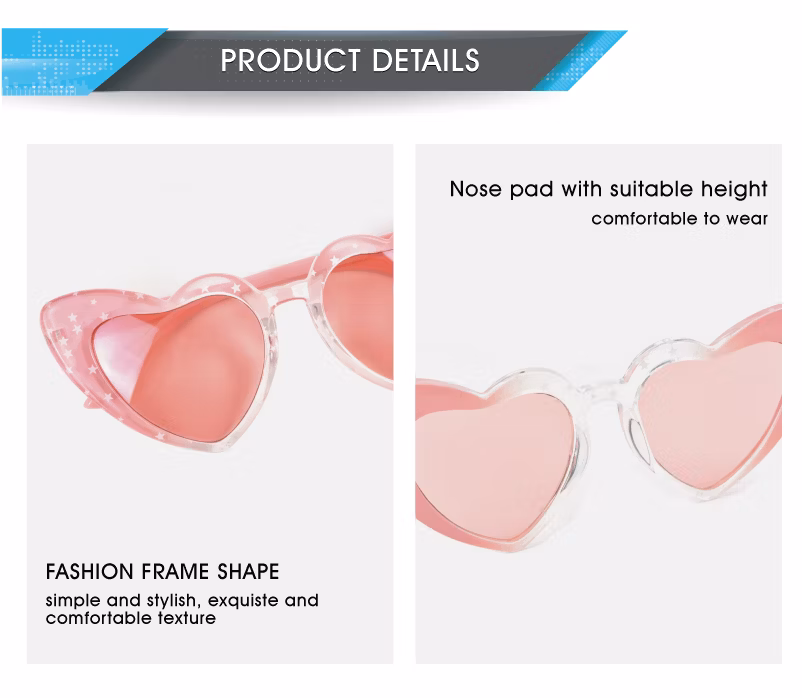 Pilot Optics Kids Retro Love Heart Shaped Ladies UV400 Protection Heart Sunglasses
