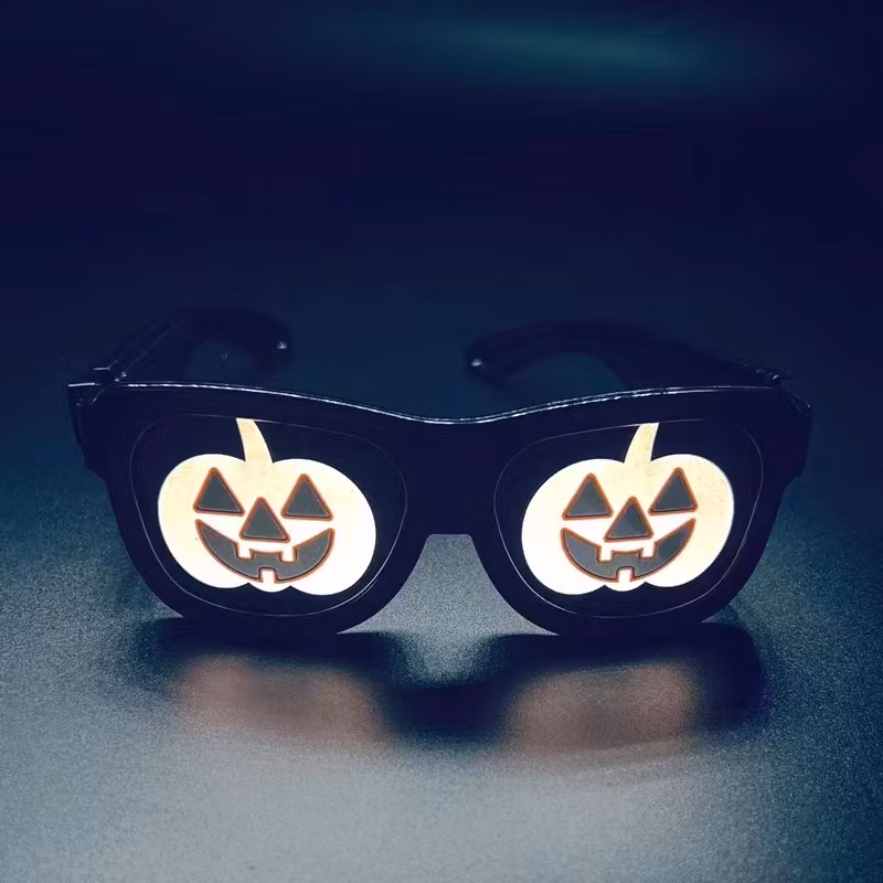 Italy Festival Novelty Christmas Flashing Glasses EL Glow LED Panel Flexible Glasses