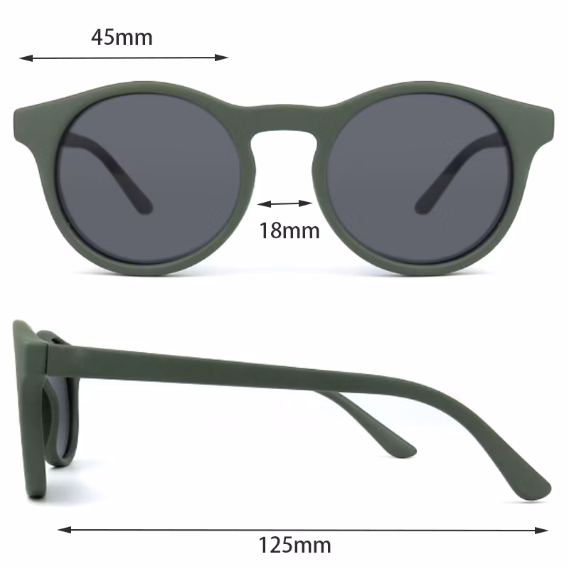 New Arrival Custom Logo Round Recycled Fashion Flexible Children Sunglasses