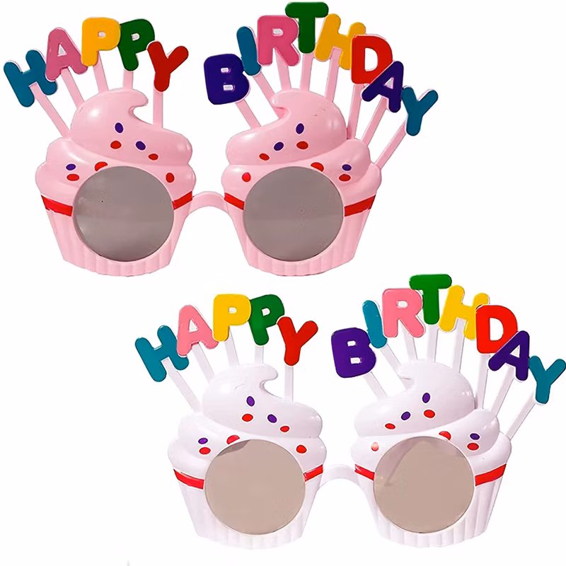 Sweet Cream Birthday Cake Glasses Festival Happy Birthday Party Gift Promotional Toys Novel Sunglasses for Kids and Adults