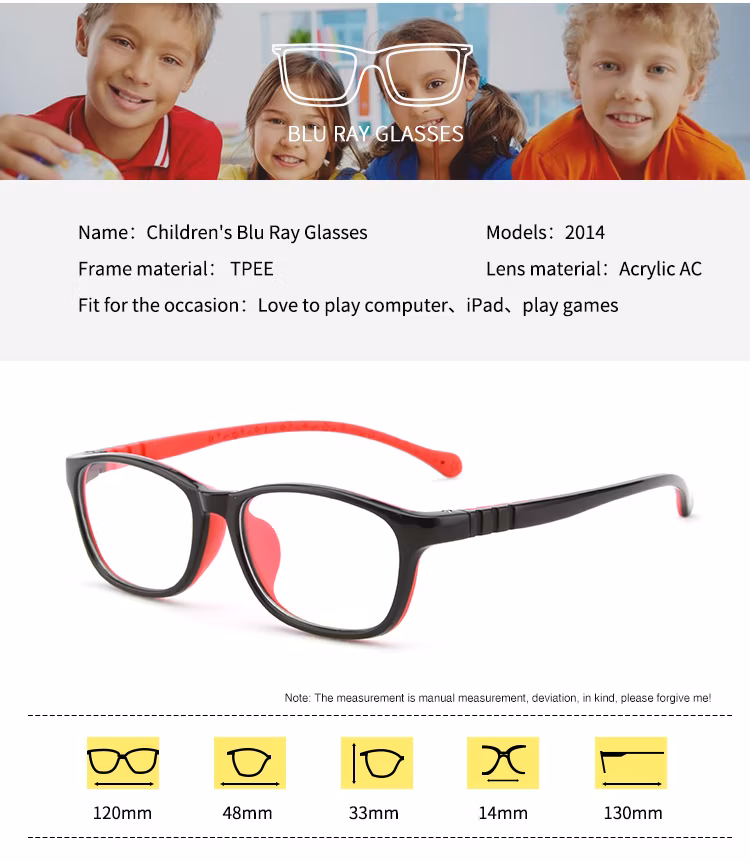 Blue Light Blocking Tpee Rubber Tr90 Kids Glasses
