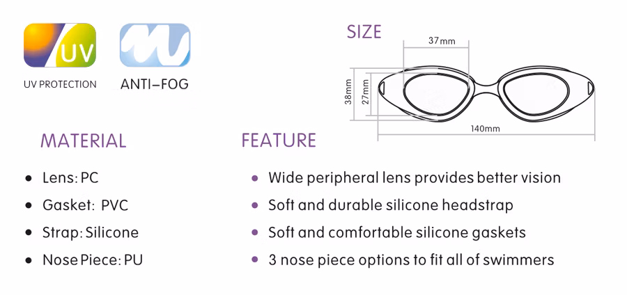 FDA Approved Kids Swim Goggles Factory Wholesale Swimming Glasses for Training Stylish OEM Swimming Mask for Children