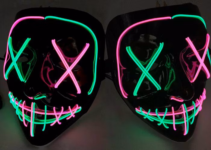 Costumes Kids Adults Halloween Favors EDM Dark Custom Logo Flashing LED EL Glasses Light up Sunglasses for Party