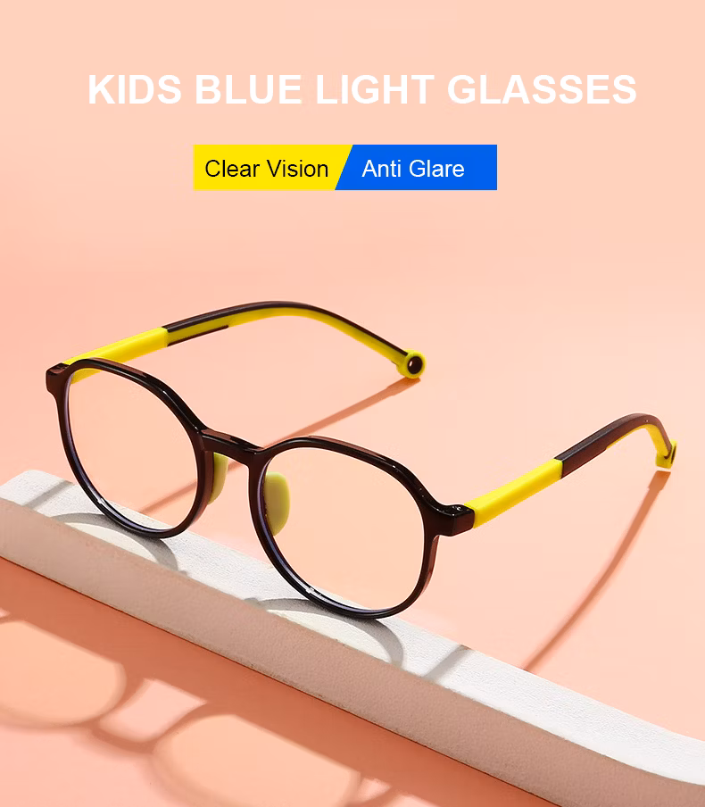 2023 in Stock Custom Tr90 Flexible Computer Gaming Anti Reflection UV400 Children Eyeglasses Frame Kids Anti Blue Light Glasses
