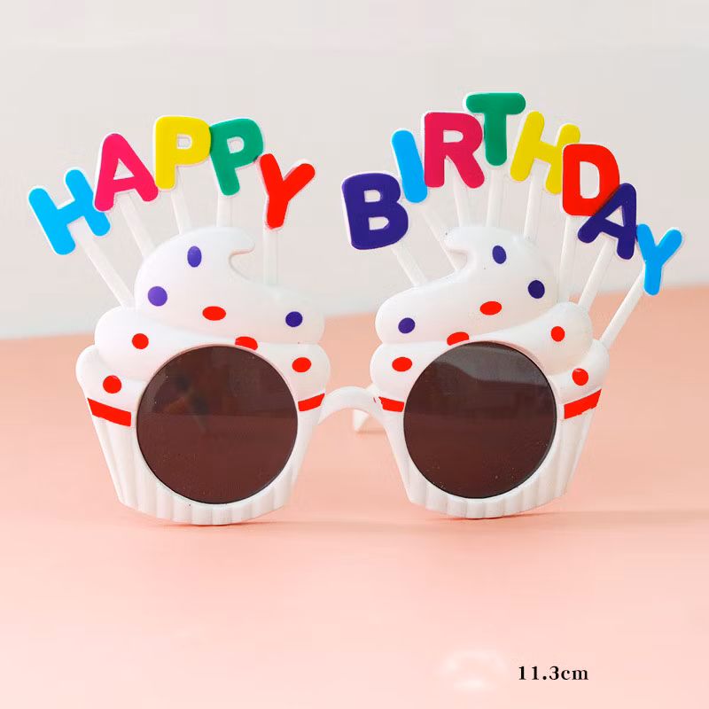 Kids White Sweet Cream Birthday Cake Glasses Festival Happy Birthday Party Promotional Gift Toys Adults Novel Sun Glasses