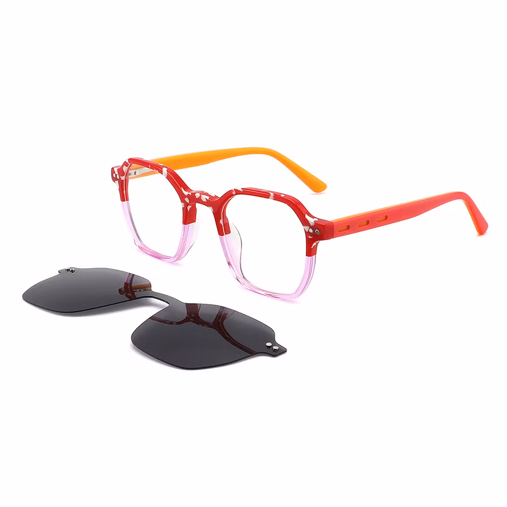 Kids Acetate Sunglasses Men Designer Sexy Children′s Glasses Fashion Sunglasses 2023 Trendy Square Frame Clip-on Sunglasses