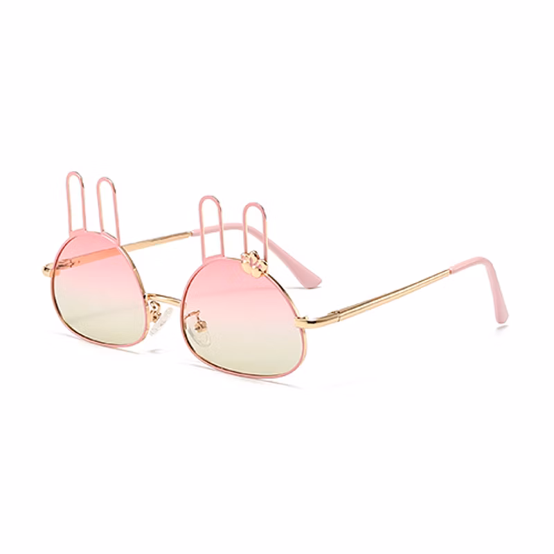 OEM Cartoon Cute Rabbit Shape Fashion Metal Kids Sunglasses