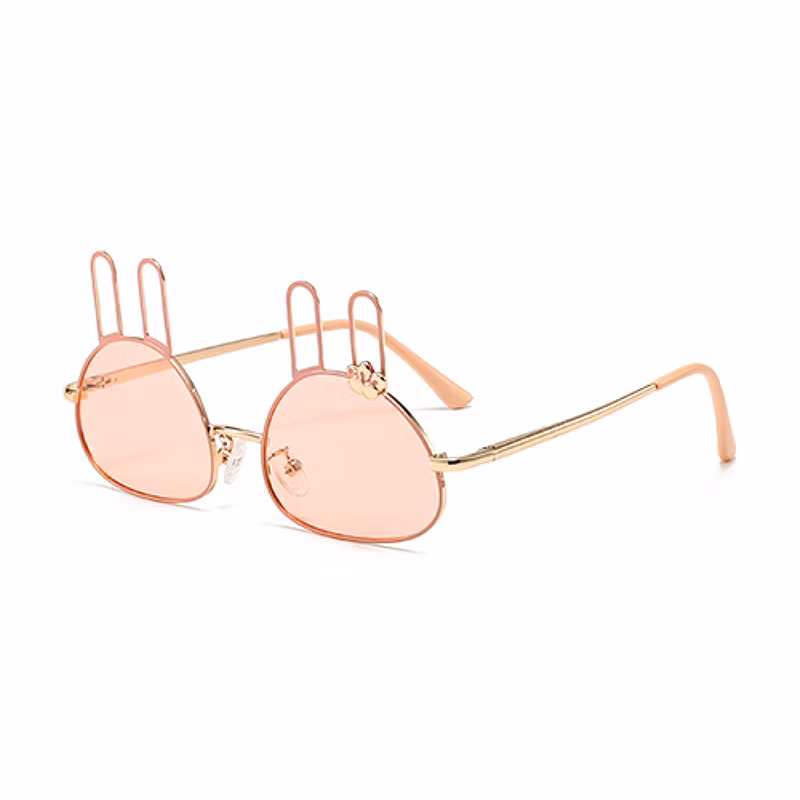 OEM Cartoon Cute Rabbit Shape Fashion Metal Kids Sunglasses