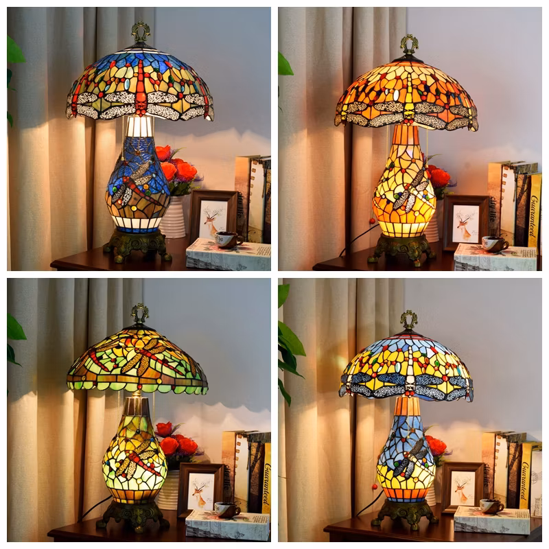 Jlt1118 Tiffany Style Table Lamp Dragonfly Child Female Lamp Glass Desk Light