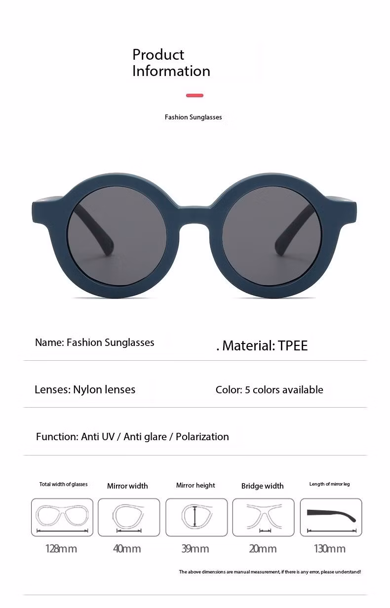 TPE Rubber Silicone Soft Material Polarized Eco-Friendly Recycled Kids Sunglasses