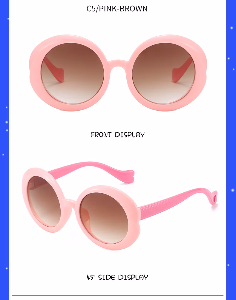 New Design Round Shape Baby Kids PC Plastic Sunglasses Sun Glasses in Stock