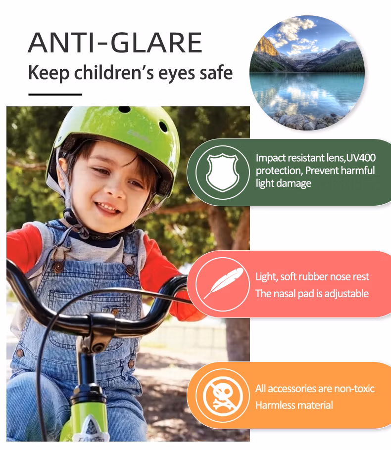 Customized Fashion UV400 Kids Polarized Sport Sunglasses for Bike Running Glasses
