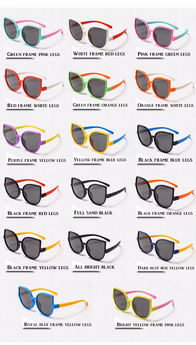 Kids Cat Eye Sunglasses Fashion Brand Designer Round Sun Glasses Boys Girls Baby Suitable for Children Aged 5-12 Gradient