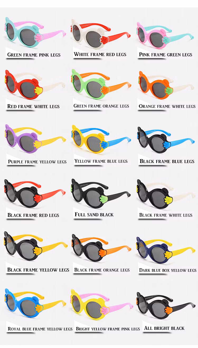 2024 New Style UV400 Polarized Cartoon Comfortable Retro Silicon Children Sunglasses