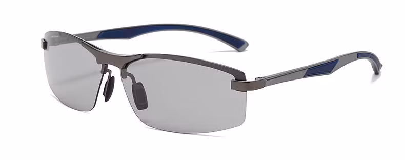 New Sports Aluminum Magnesium Polarized Sunglasses Smart Light-Sensitive Color-Changing Sunglasses
