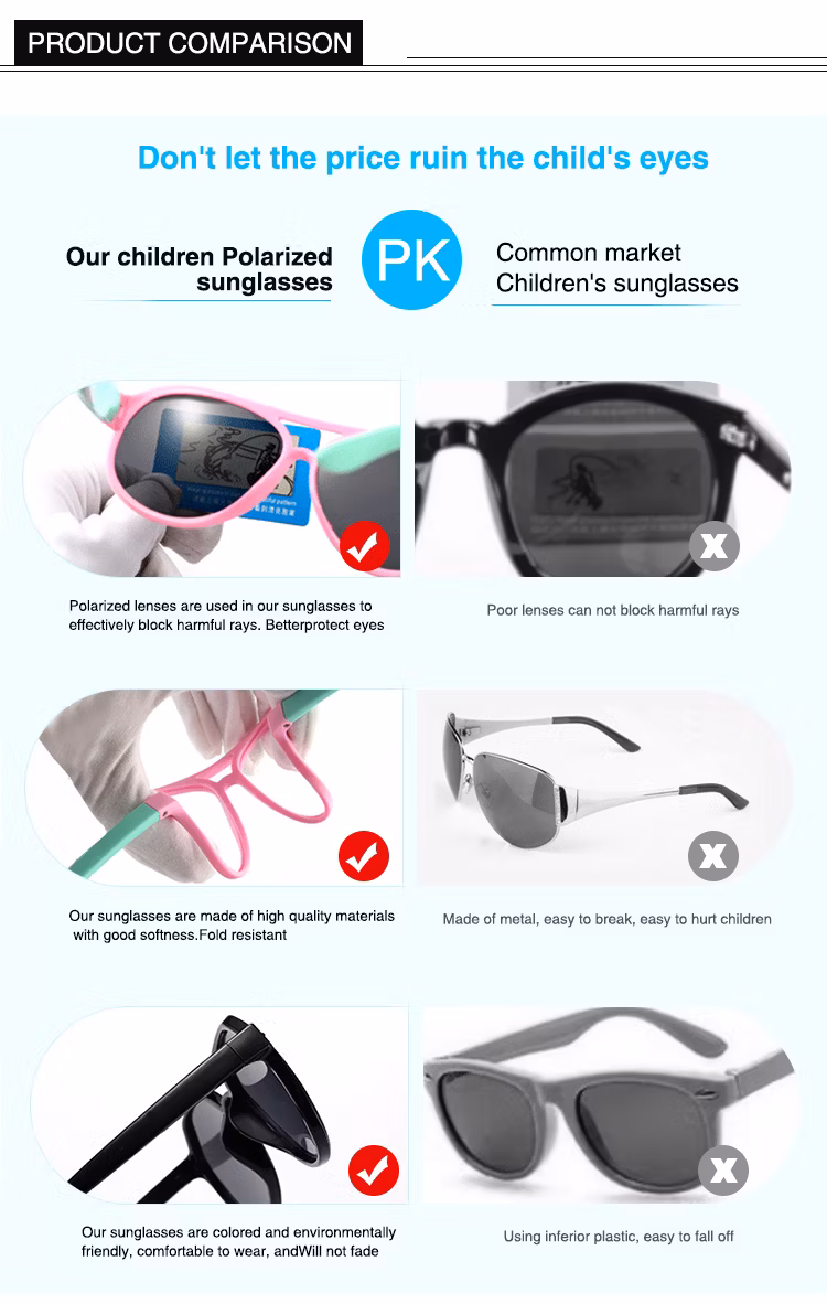 Baby Sunglasses 100% UV Proof Flexible Silicone Rubber Toddler Sunglasses for Kids