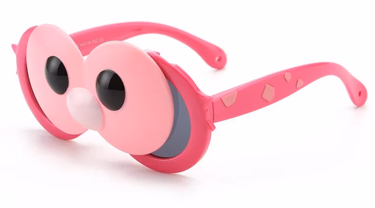 Fashionable New Cute Big Eye Flip Sunglasses Silicone Cartoon Sunglasses