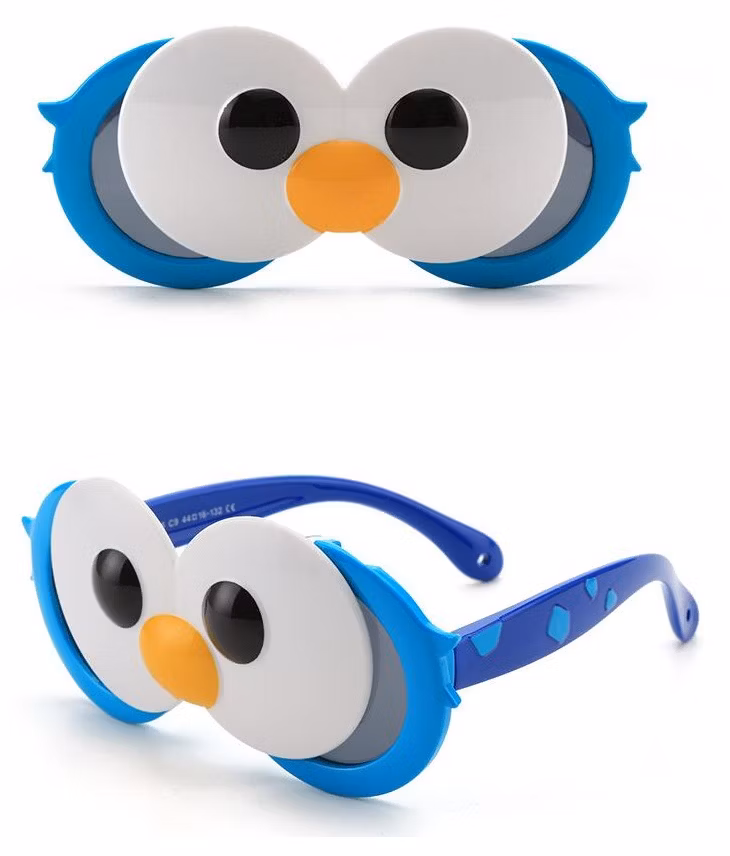 Fashionable New Cute Big Eye Flip Sunglasses Silicone Cartoon Sunglasses