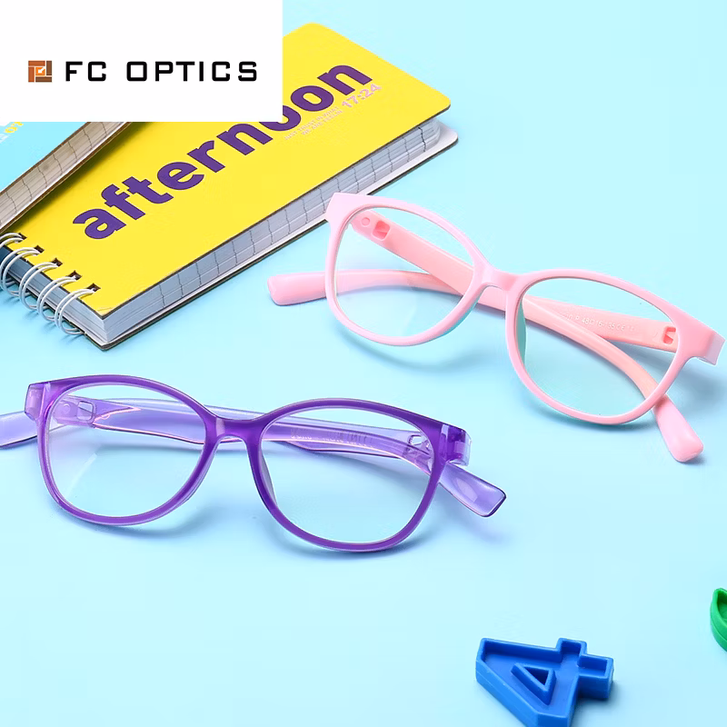 Quick Shipping Wholesale Design Eyeglasses Frame Silicon Anti Blue Light Glasses for Children Optical Eyewear
