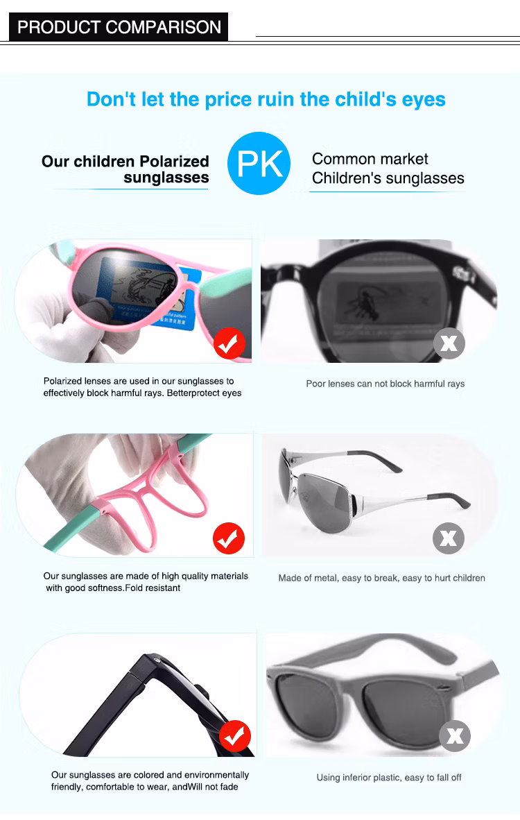 Baby Sunglasses 100% UV Proof Flexible Silicone Rubber Toddler Sunglasses for Kids