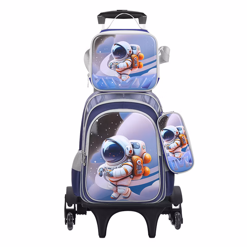 2024 Fashion Boys Girls Children Pupil Trolley School Bag with Wheels (ready to ship)