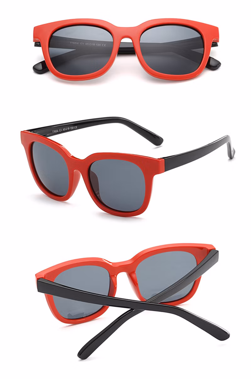 2019 Fashion Round Square Shape Frame Classic Style Health Coating Revo Mirror Soft Flexible Silicone Rubber TPE Kids Teenager Sunglasses