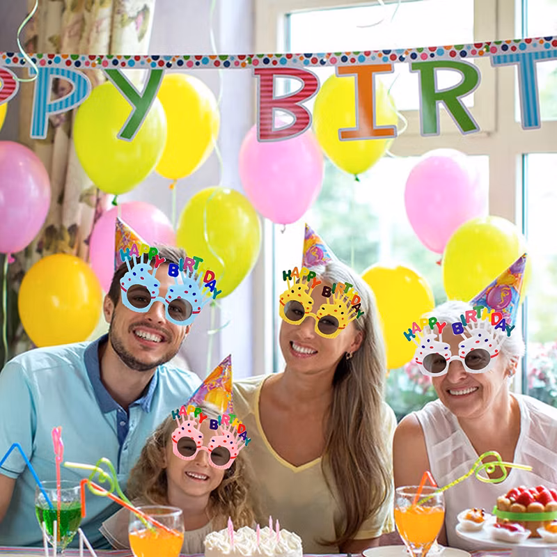 Sweet Cream Birthday Cake Glasses Festival Sun Glasses Happy Birthday Party Promotional Gift Toys Novel Kids Sunglasses