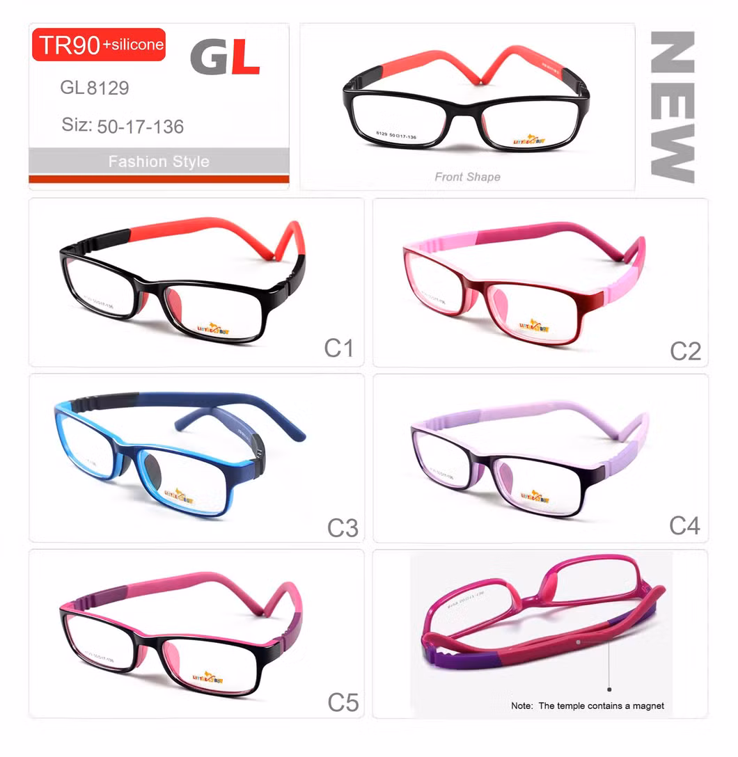 2023 Hot Selling Tr Silicone Kids Frame Student Glasses for Boy Girl