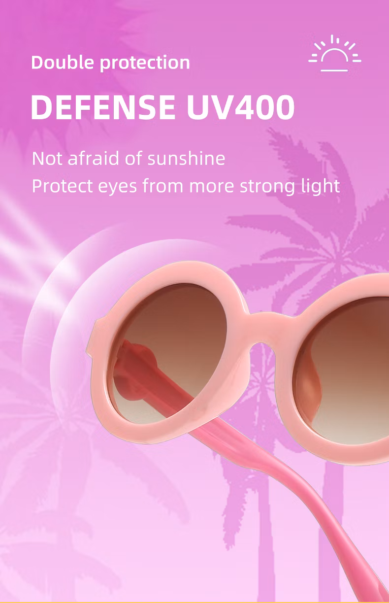 New Luxury Cute Baby UV Round Cool Kids Baby PC Plastic Sunglasses