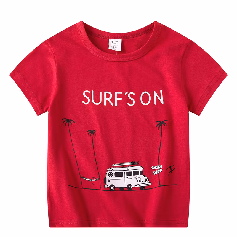 2024 Summer Children′s Short Sleeve T-Shirts Cartoon Animals Printed Cotton T Shirt Baby Boys Girls Tee Tops Kids Clothing